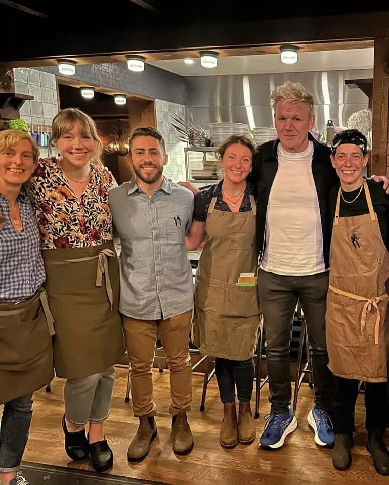 mystic-gordon-ramsey Hell's Kitchen" host and celebrity chef Gordon Ramsay visited Mystic's Oyster Club recently, and posed for photos with restaurant employees. Submitted photo / Oyster Club