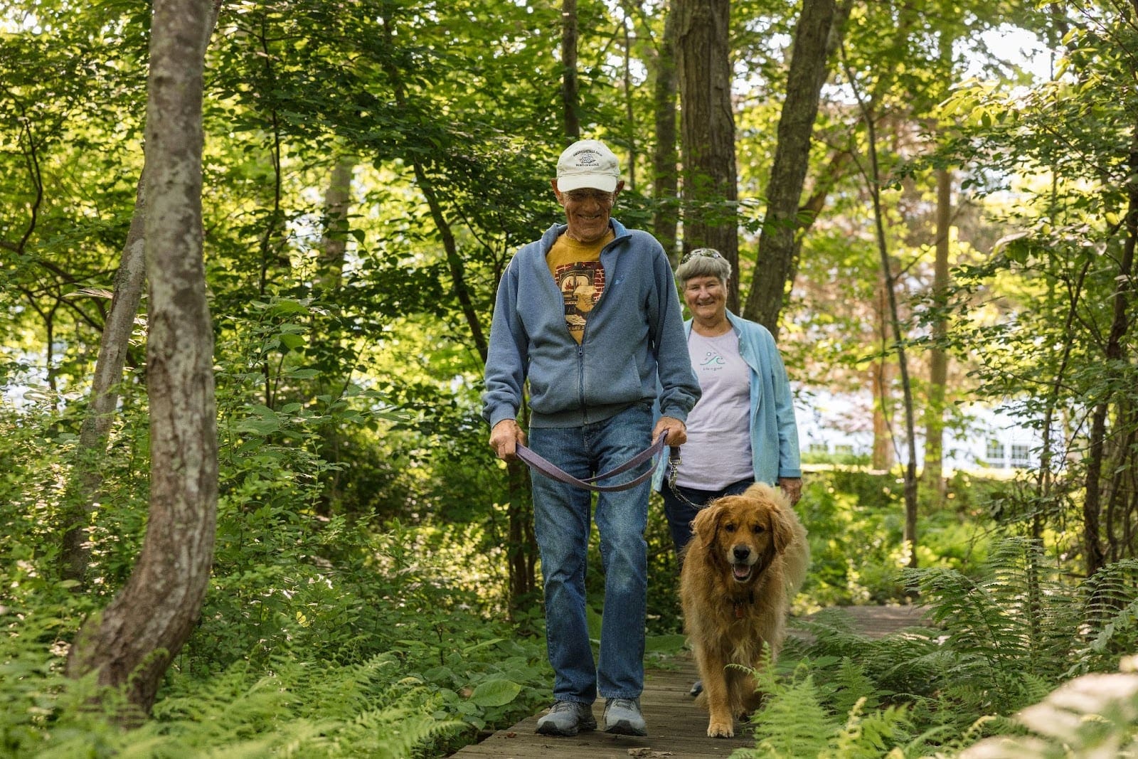 Summer couple taking a hike